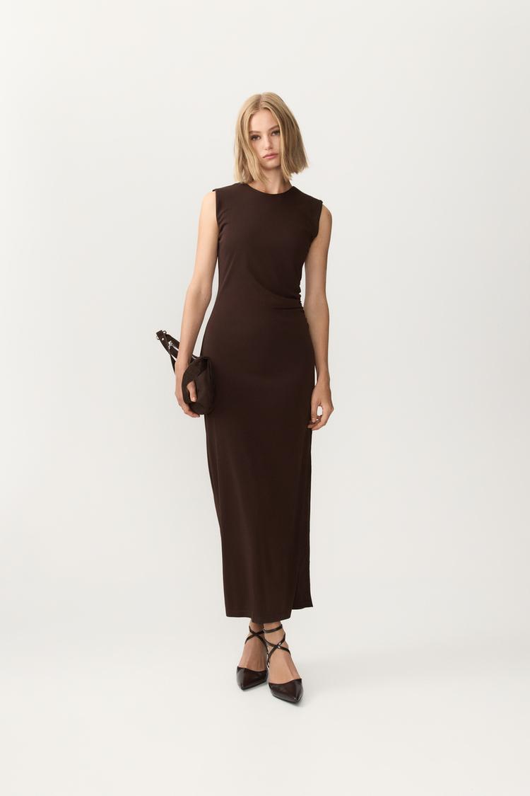 Vestido midi fruncidos فستان