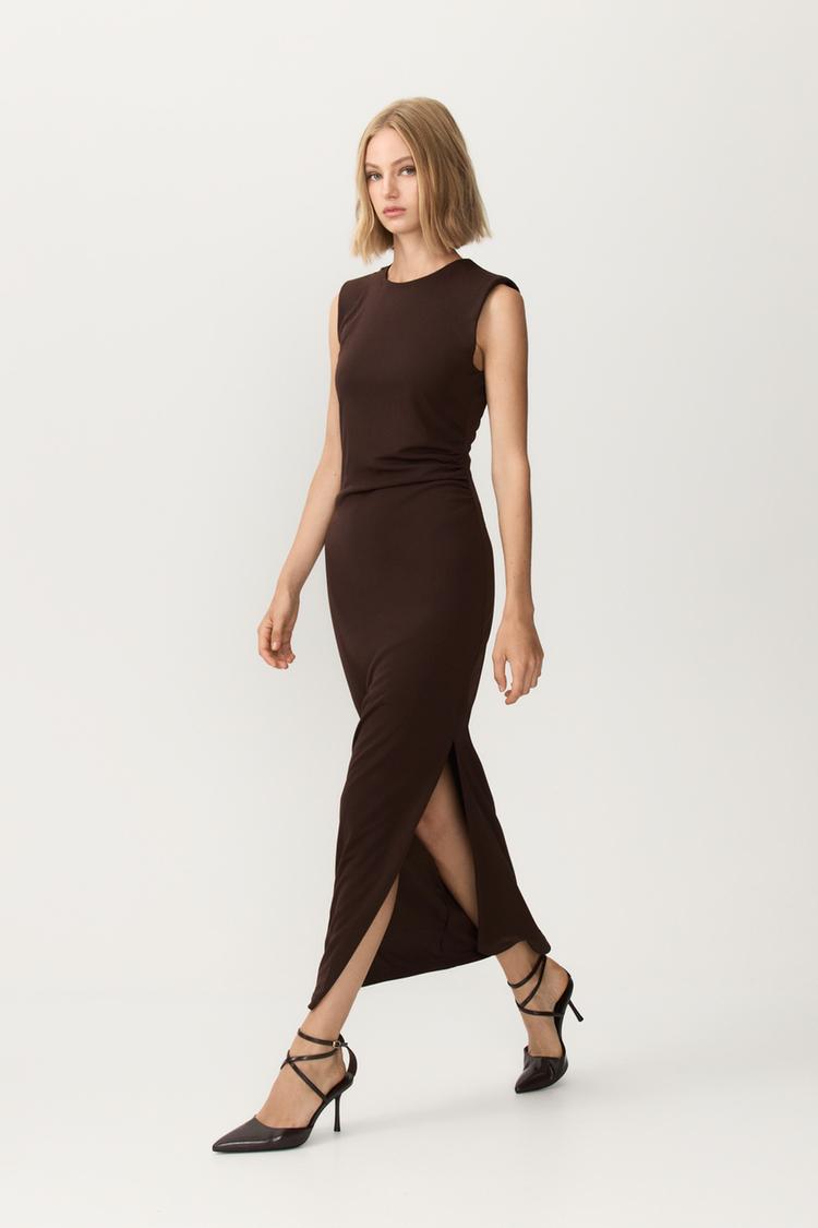 Vestido midi fruncidos فستان