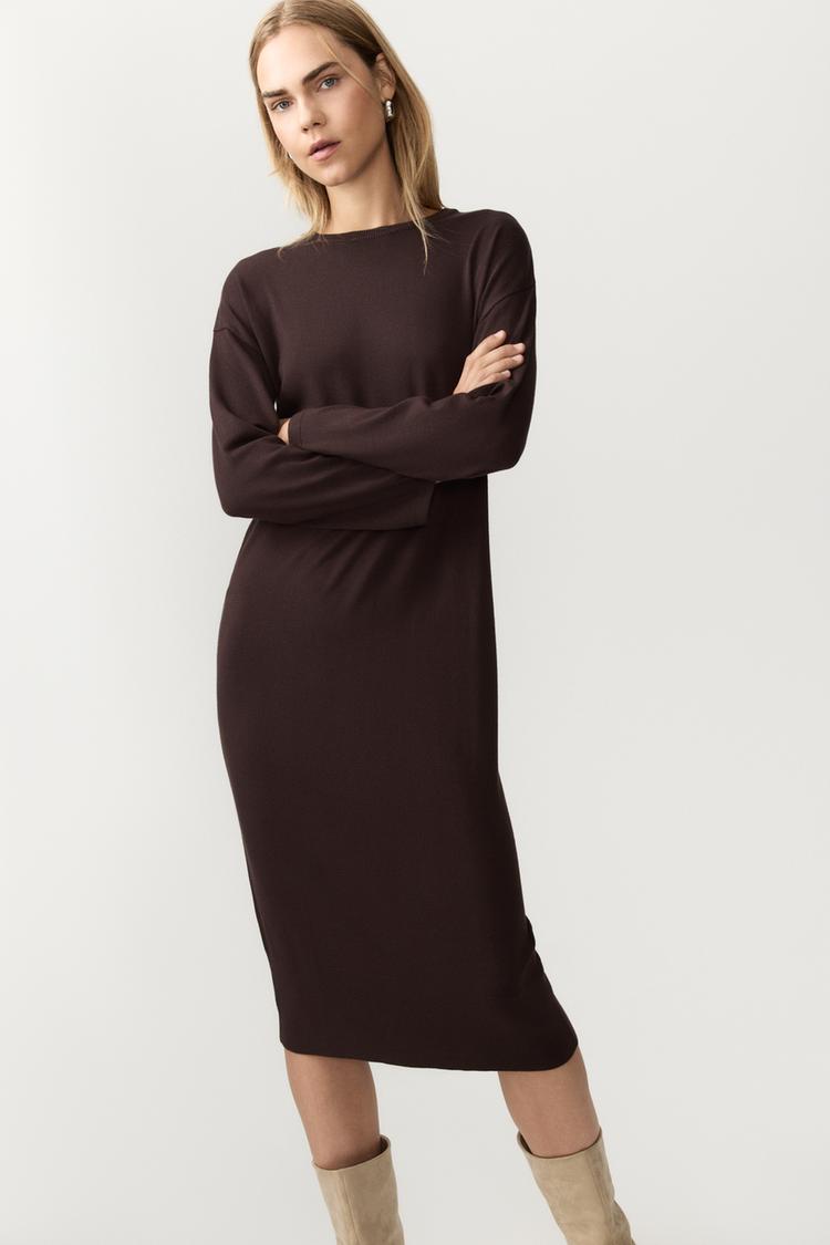 Vestido midi punto فستان