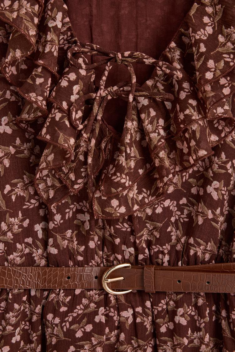 Vestido midi volantes فستان