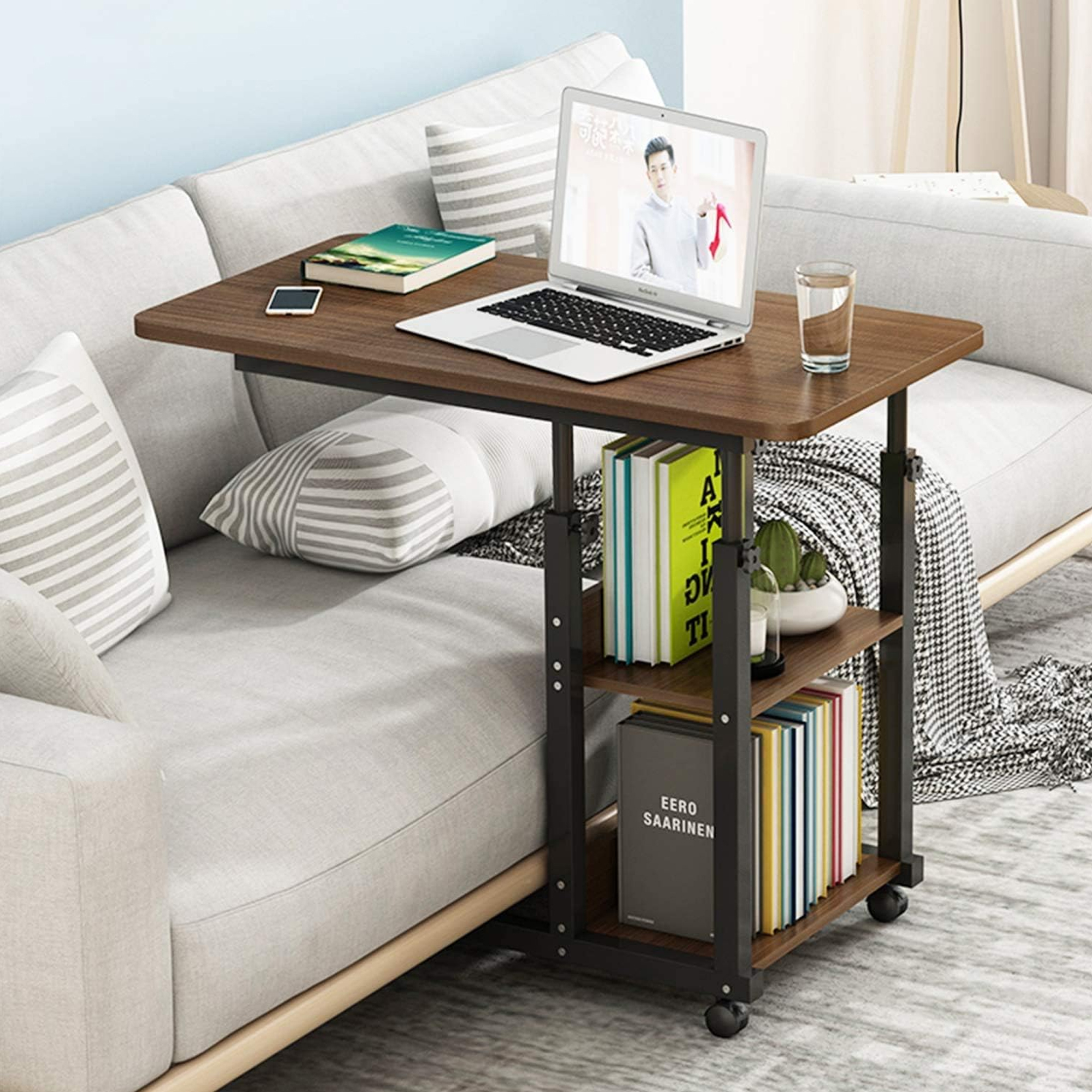 Folding 3-role mobile table