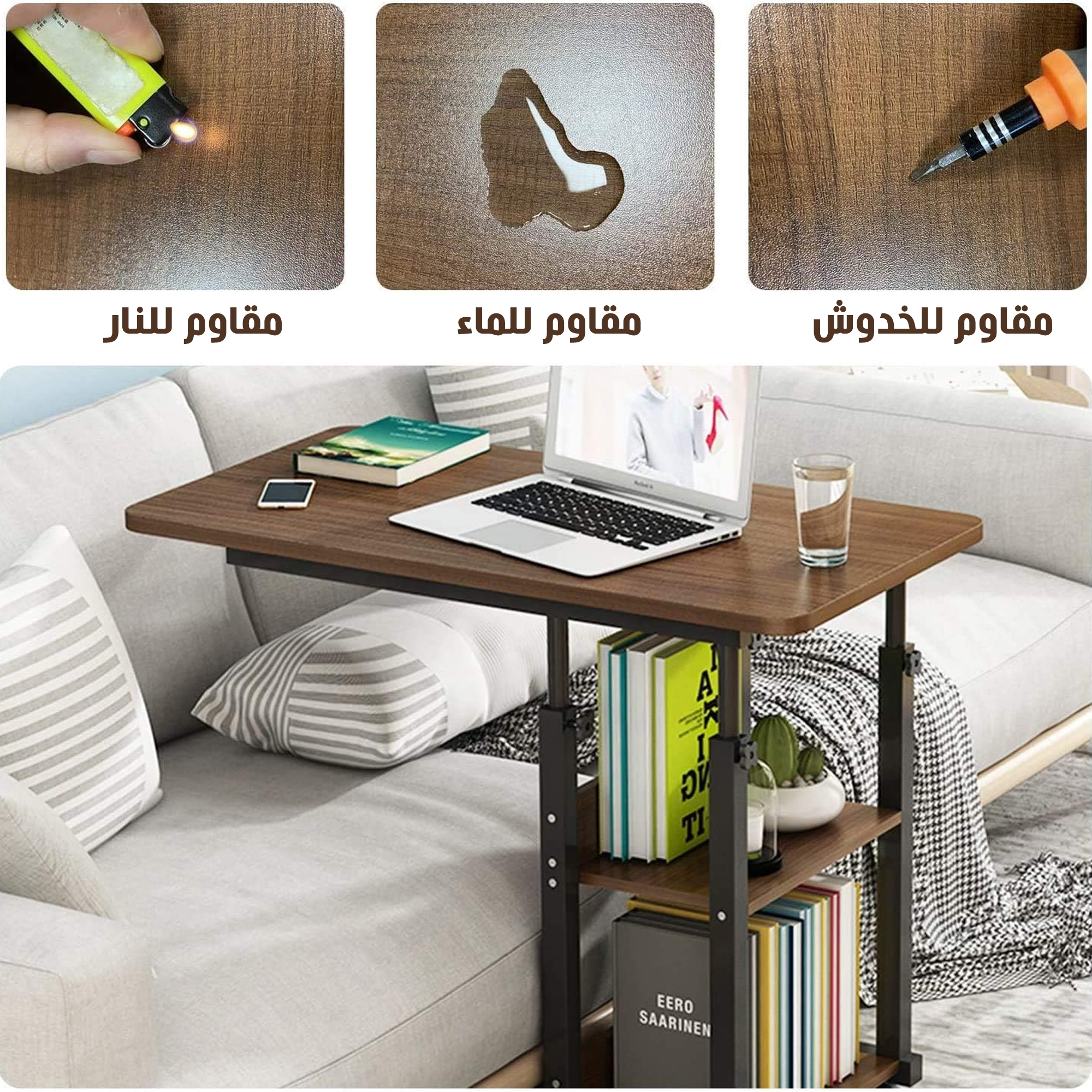 Folding 3-role mobile table