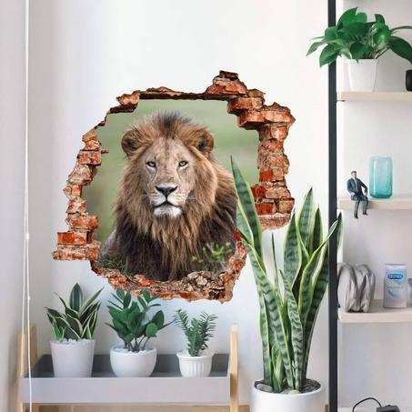 Sticker mural 3D - the king of jungle