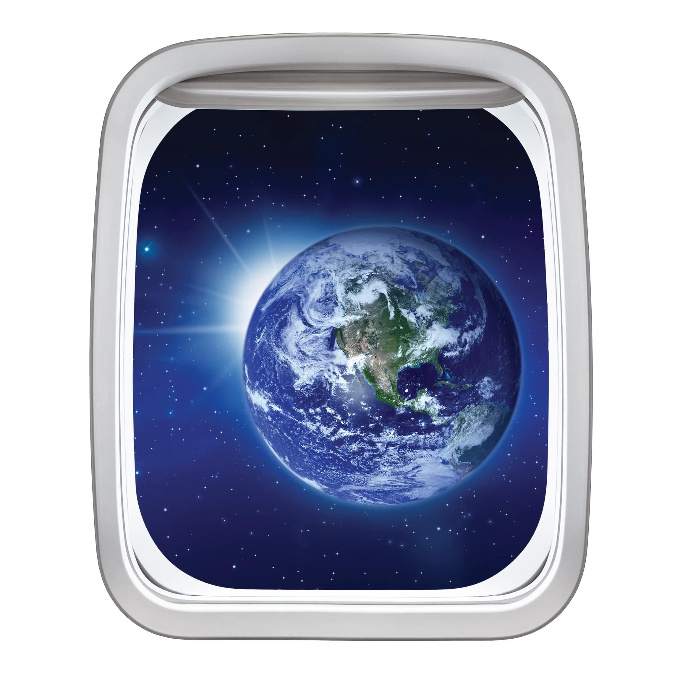 3D Sticker mural- Hublot d'avion Terre dans l'espace