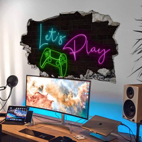 Sticker Mural - Let's Play en 3D