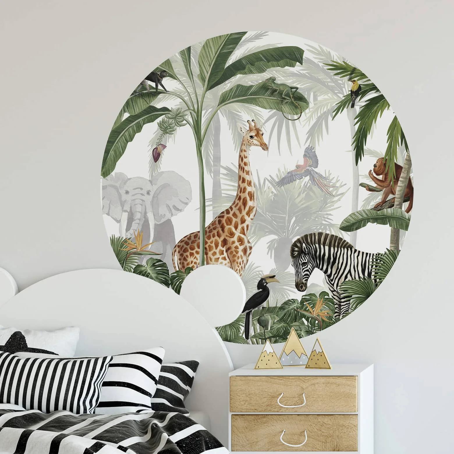 Sticker mural rond Kikki Belle - Jungle