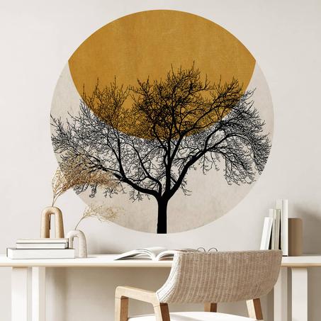 Sticker mural Rond - Matin d'hiver
