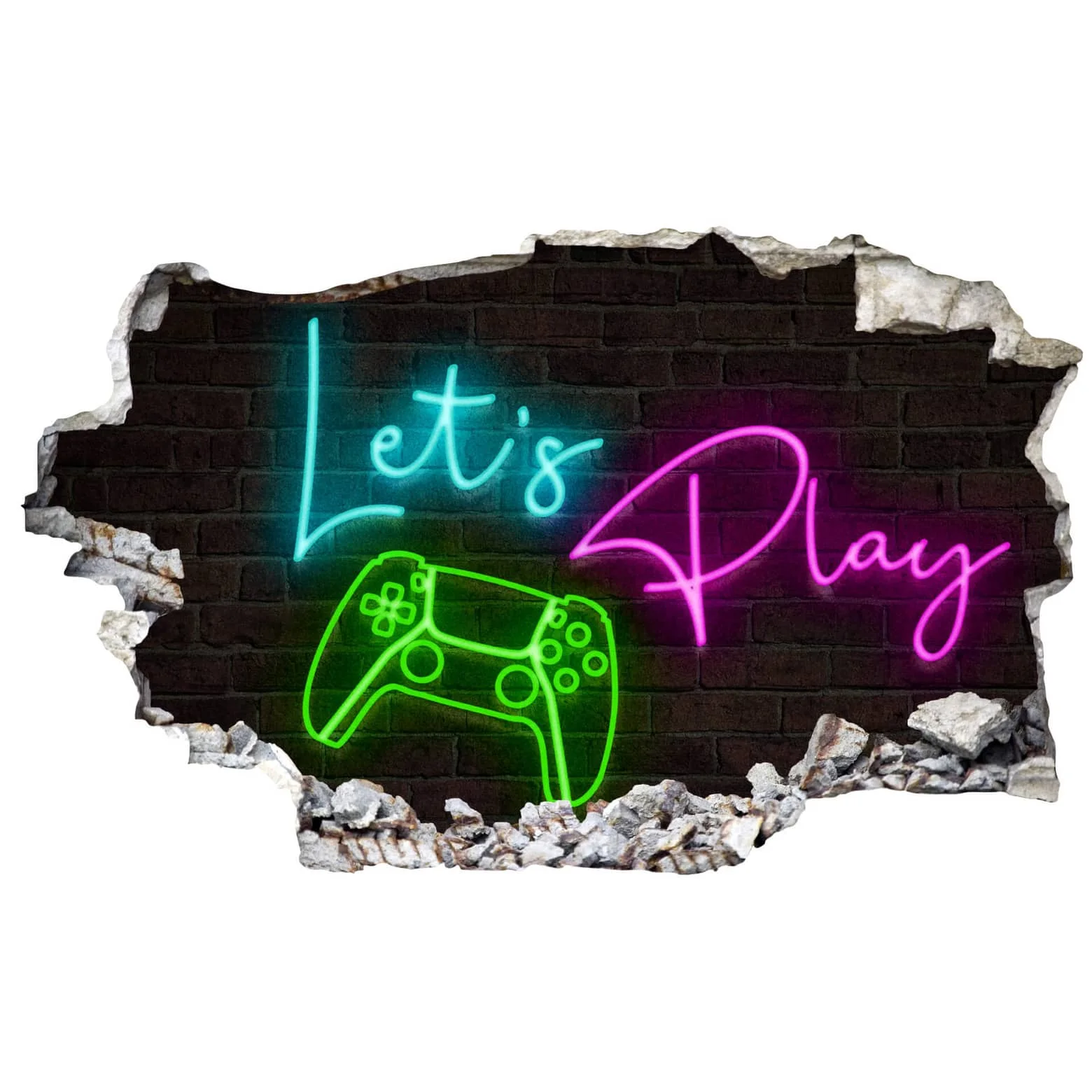 Sticker Mural - Let's Play en 3D