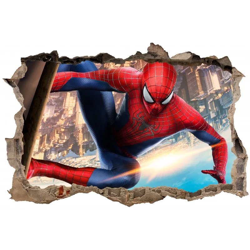 Sticker 3D trompe l'oeil spiderman