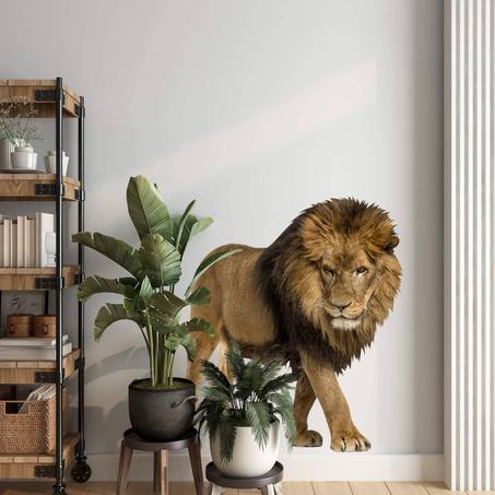 Sticker mural 3D - Real Lion