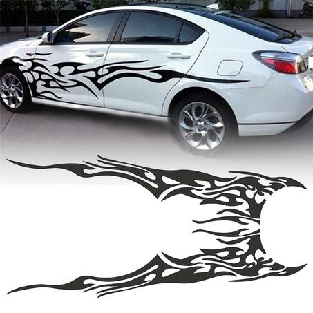 die cut decal black fire
