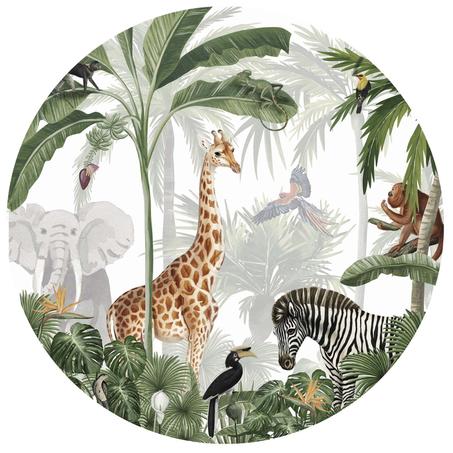 Sticker mural rond Kikki Belle - Jungle