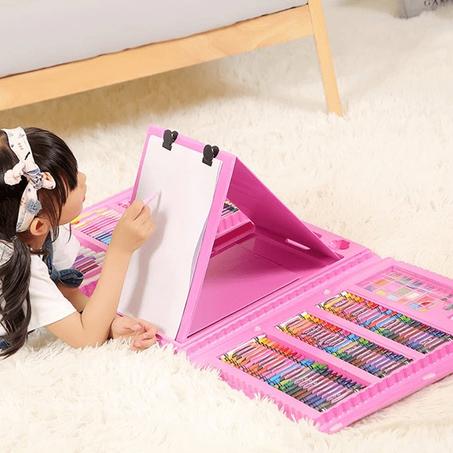 طقم رسم فاخر من 208 قطعة للأطفال