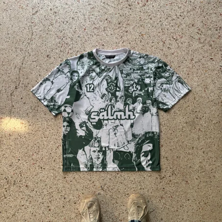 Unique Green & White Moroccan Calligraphy T-Shirt