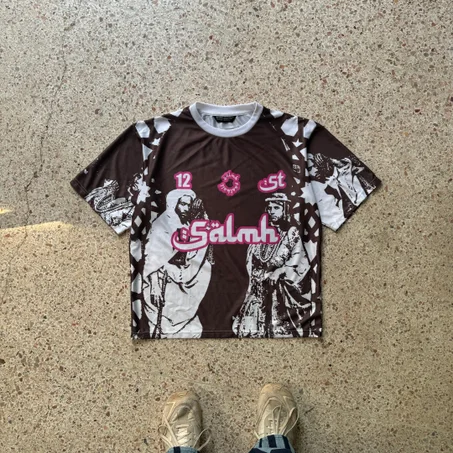 Unique Brown & White Moroccan Calligraphy T-Shirt