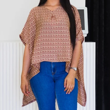 Haut Géométrique Asymétrique Unique - Confection Artisanale