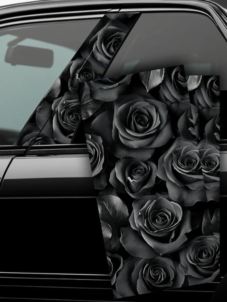 Black Roses - Car Doors Pillar Decals