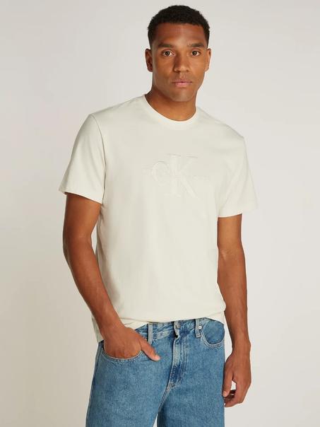 T-shirt institutionnel Calvin Klein, blanc brillant