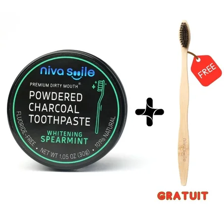 Poudre Blanchissante NIVASMILE  (1 Pot avec brosse bambou CADEAU🎁)