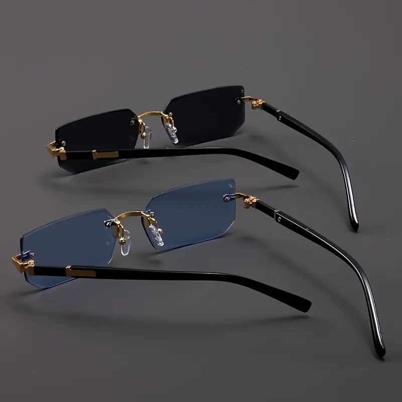 2pcs Lunettes de Mode, Lunettes Carrées pour Hommes et Femmes