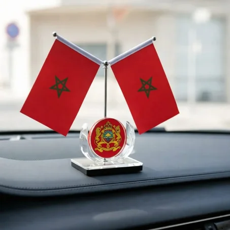 مجسّم العلم المغربي من الكريستال