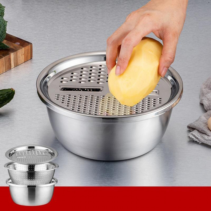 3in1 Fine Stainless steel Multifunctional Basin