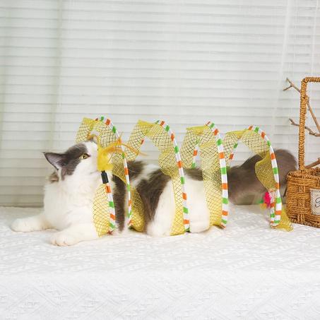 Juguete de túnel para gatos en forma de S, canal plegable, juguete para gatos