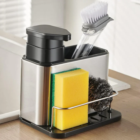 موزع صابون الأطباق 3 في 1