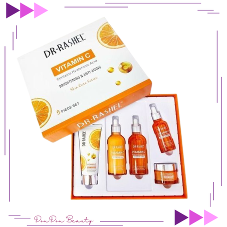 مجموعة د. راشيل فيتامين سي لتفتيح البشرة ومكافحة الشيخوخة 5 قطع