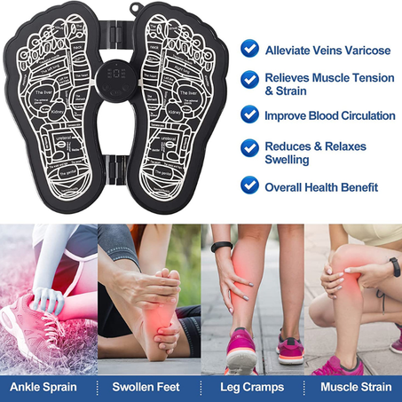 Semelles magnétiques d'acupression pliables pour le massage des pieds