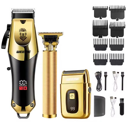 ماكينة قص الشعر الكهربائية للرجال T9 Vintage ماكينة قص الشعر واللحية/ماكينة قص الشعر القابلة لإعادة الشحن مع مجموعة قص شعر الأنف هدية لصديقك