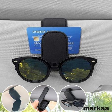 حامل نظارات مغناطيسي جلدي للسيارة