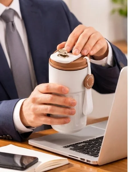 ☕ كوب ذكي فاخر يحافظ على حرارة مشروبك ويعرضها بدقة