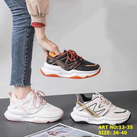 FASHION 1682 - SPORT 2082 حذاء نسائي بتصميم عصري عالي الجودة - Beige / Blanc / Noir