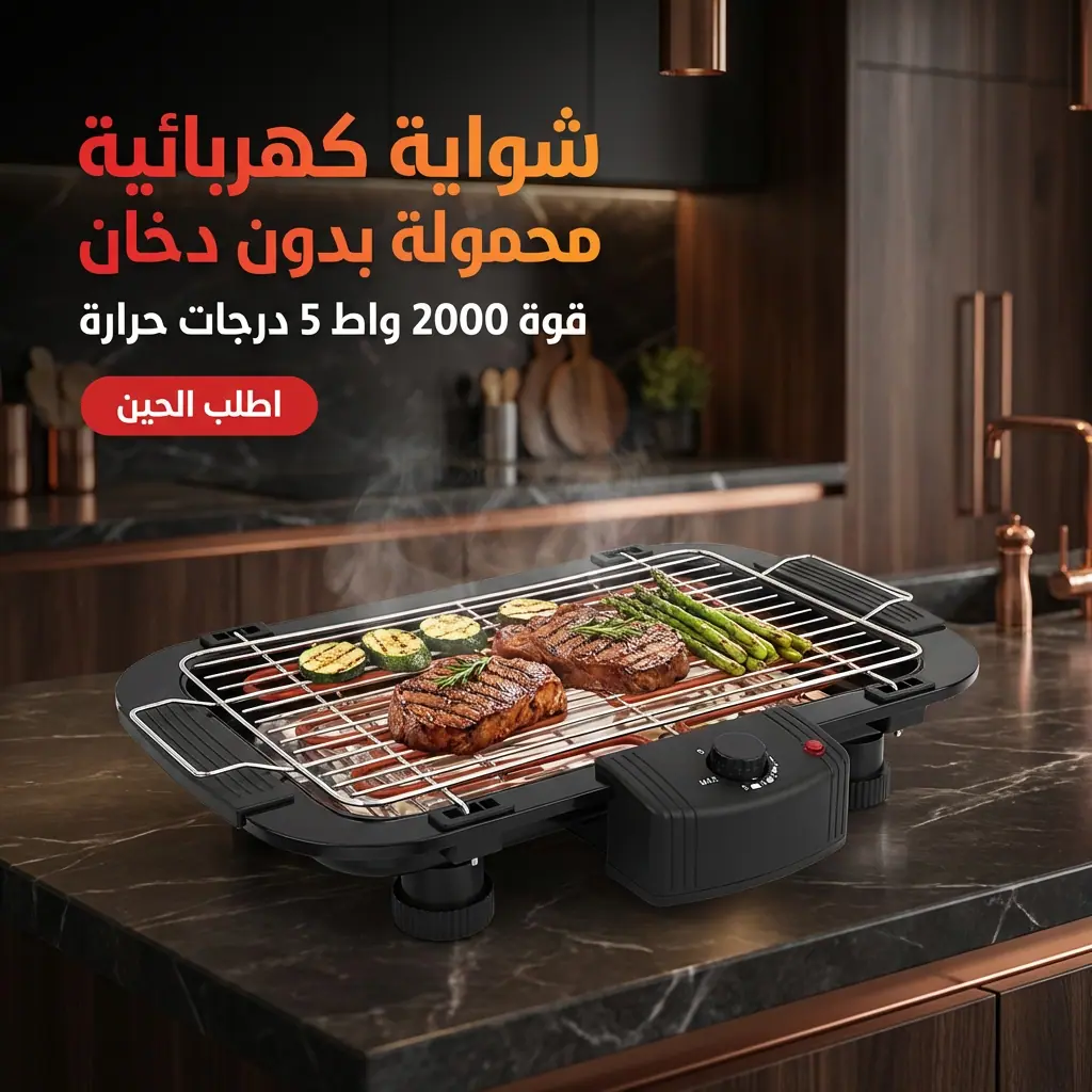 شواية كهربائية محمولة بدون دخان