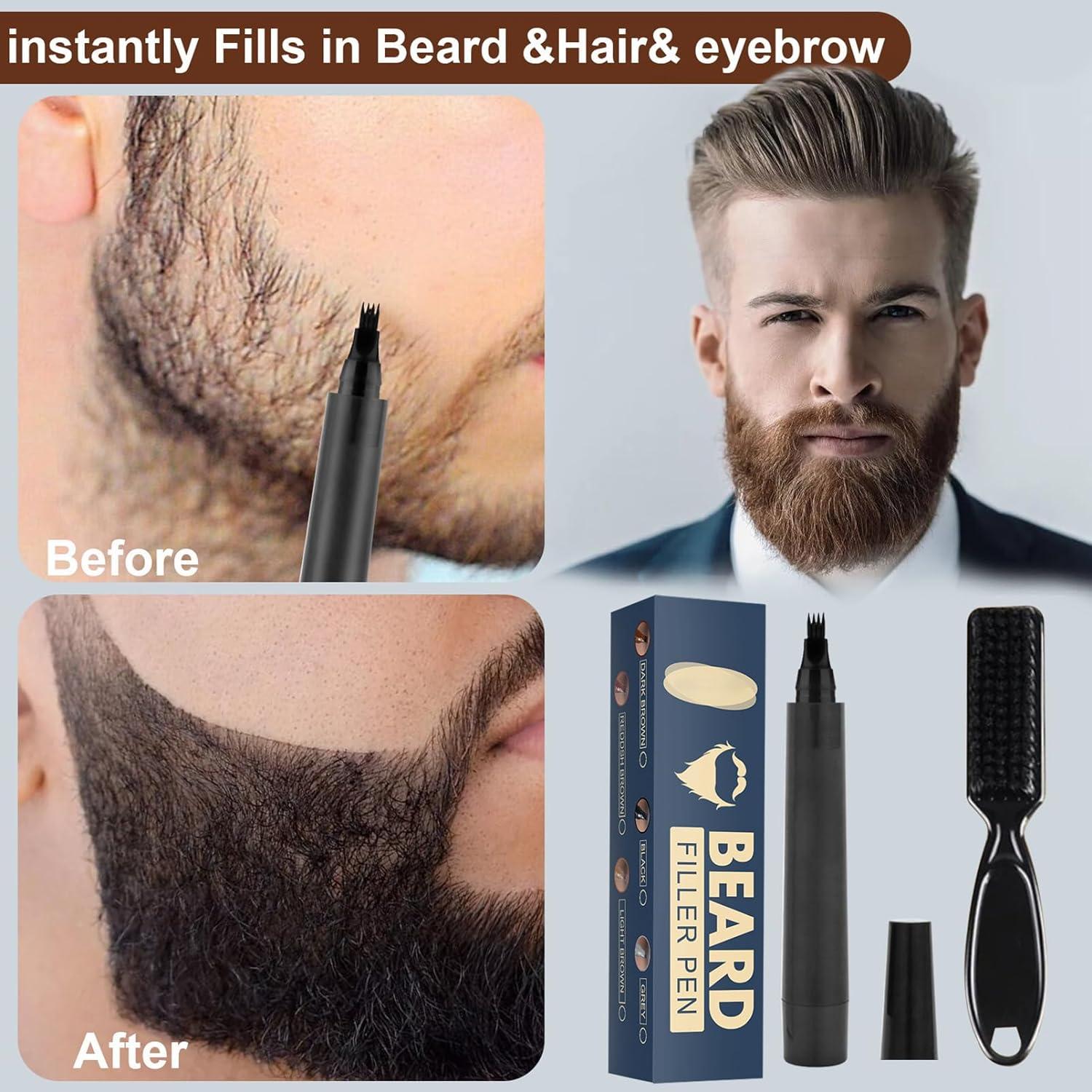 Cepillo y Bolígrafo para Barba: Solución Rápida y Natural para una Barba Perfecta