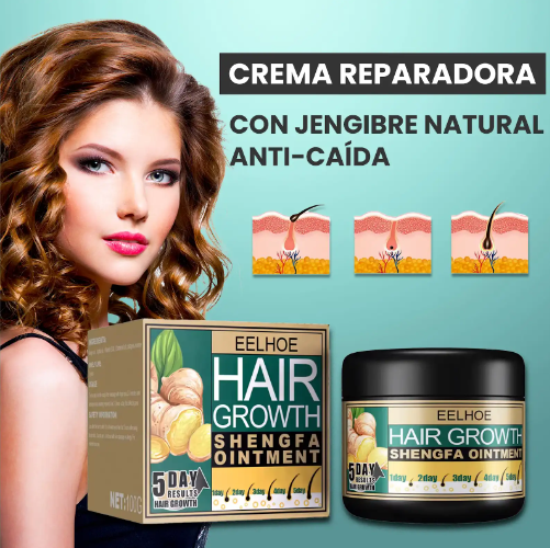 Crema reparadora con jengibre natural anti-caída