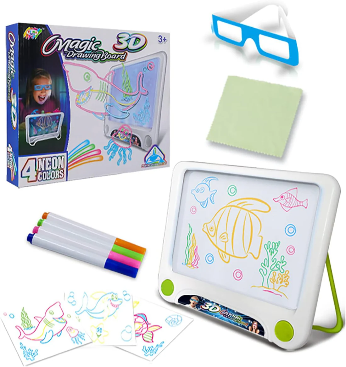 Pizarra Mágica 3D para Niños: ¡Ilumina la Creatividad!