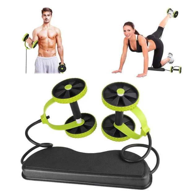Rueda abdominal con cuerda elástica