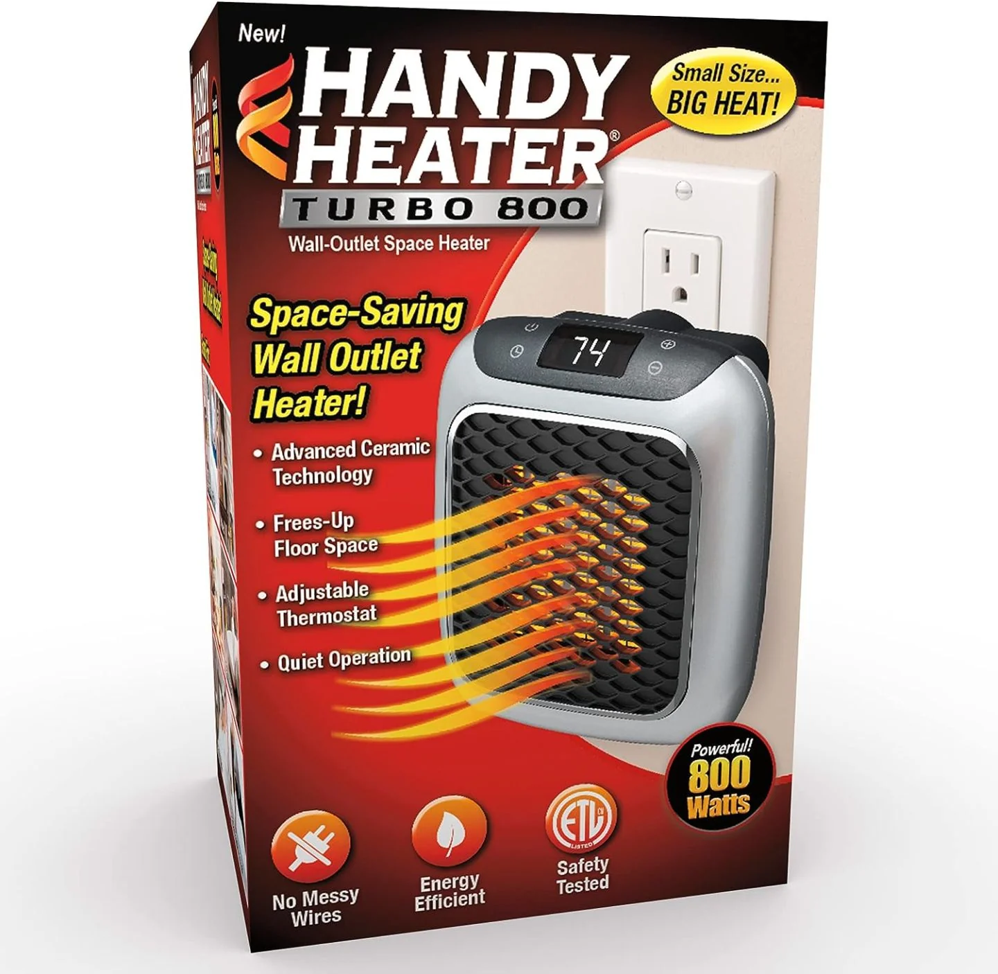 Mini Calentador Eléctrico de 800W con Control Remoto