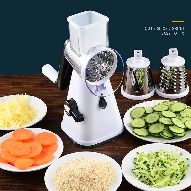 Mandolina Manual Multifuncional: Trituradora de Vegetales y Rallador de Queso