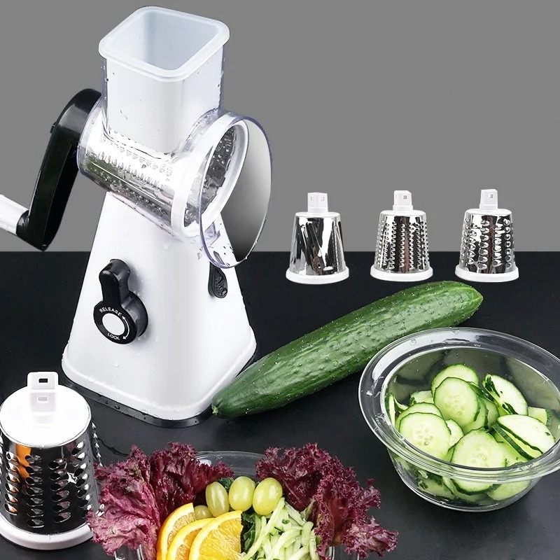 Mandolina Manual Multifuncional: Trituradora de Vegetales y Rallador de Queso