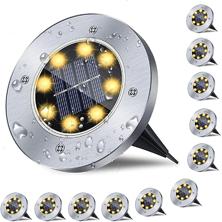 Luces solares para jardín, 2 unidades, 8 ledes