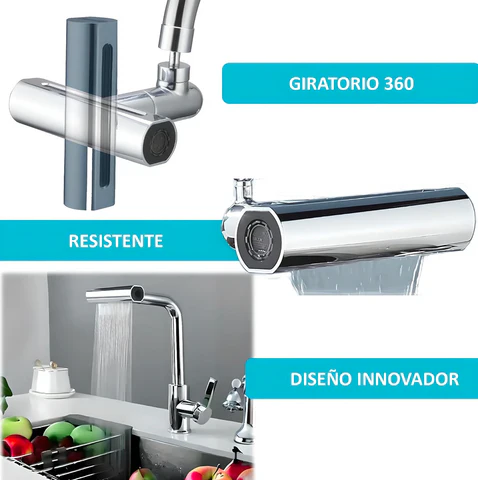 Grifo giratorio de cascada extensible 4 en 1