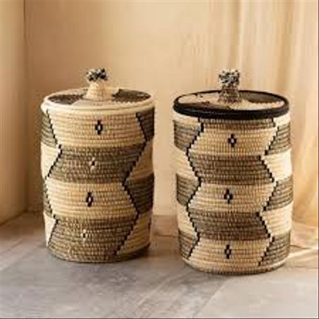 سطل مغربي ديكور أمازيغي باليد | تخزين و أناقة فدارك 🖤✨