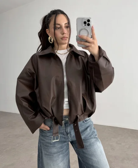 Leather Bomber Jacket