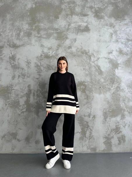 Ensemble deux pièces design rayures