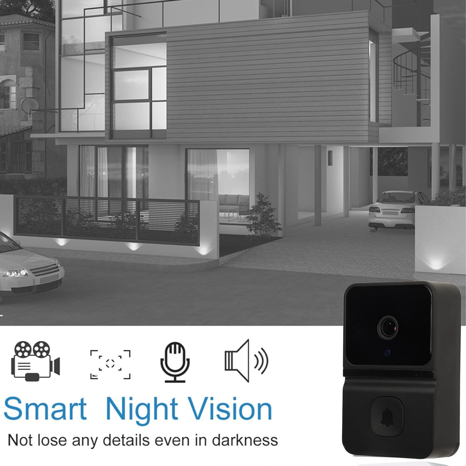 جرس باب ذكي مزود بكاميرا وواي فاي