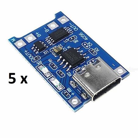 5PCS CHARGEUR DE BATTERIES LITHIUM 18650 TP4056 TYPE-C