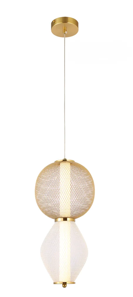 Suspension Moderne en Métal Doré – Design Double Élégant